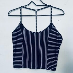 Victoria’s Secret On Point Black & White Stripe Workout Crop Tank